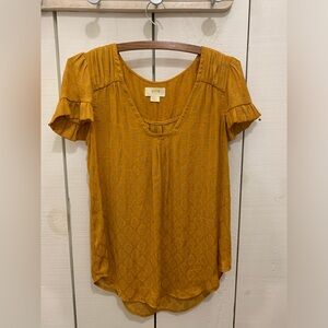 Maeve Anthropologie flutter sleeved blouse
